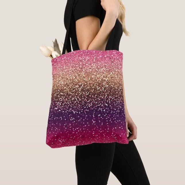 Glitter Ombre Rosa Guld Tygkasse (Närbild)