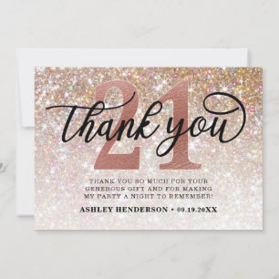 Glitter Ombre Sweet 21:a födelsedagen Tack Kort