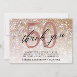 Glitter Ombre Sweet 50:e födelsedagen Tack Kort