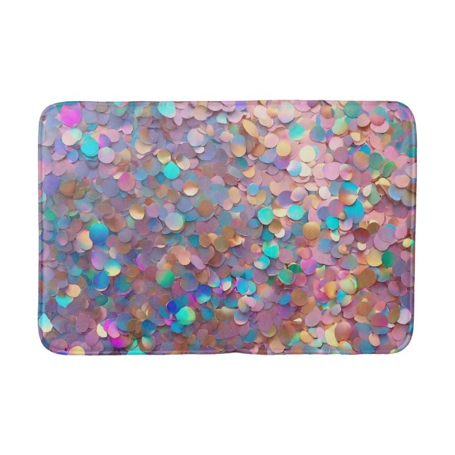 Glitter Opal Modern Holografisk samling Badrumsmatta (Framsidan)