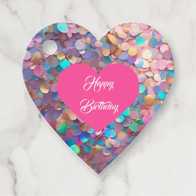 Glitter Opal Modern Holografisk samling Gåvor Etiketter (Framsida)
