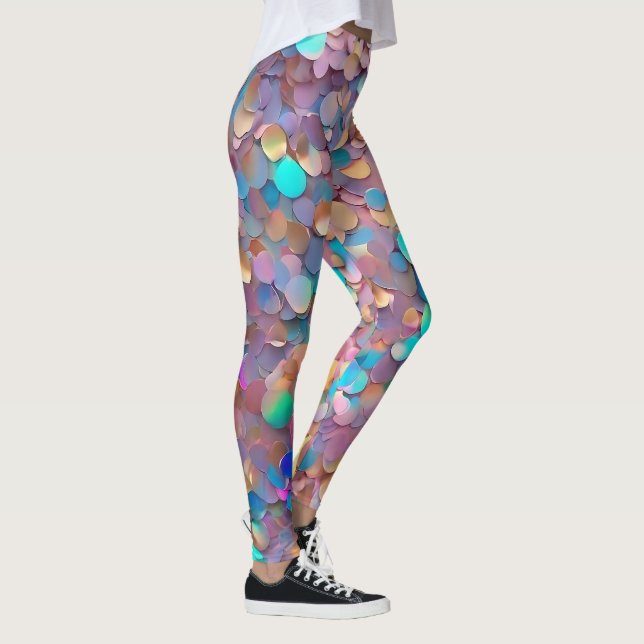 Glitter Opal Modern Holografisk samling Leggings (Höger)
