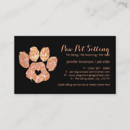Glitter Orange Pet Sitter Grooming Tass Visitkort