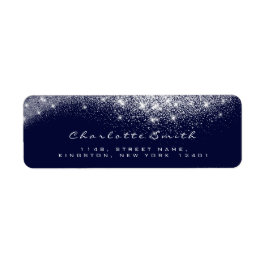 Glitter OSA Blue Navy White Grått Möhippa Makeup Returadress Etikett