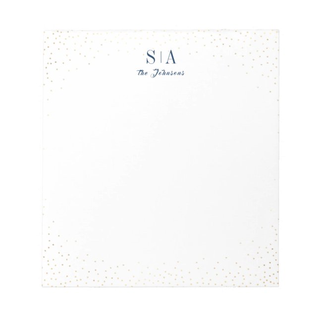 Glitter pars monogram personlig Stationery Anteckningsblock (Framsida)