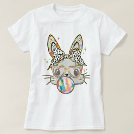 Glitter Påskhare Coquette Bow T Shirt
