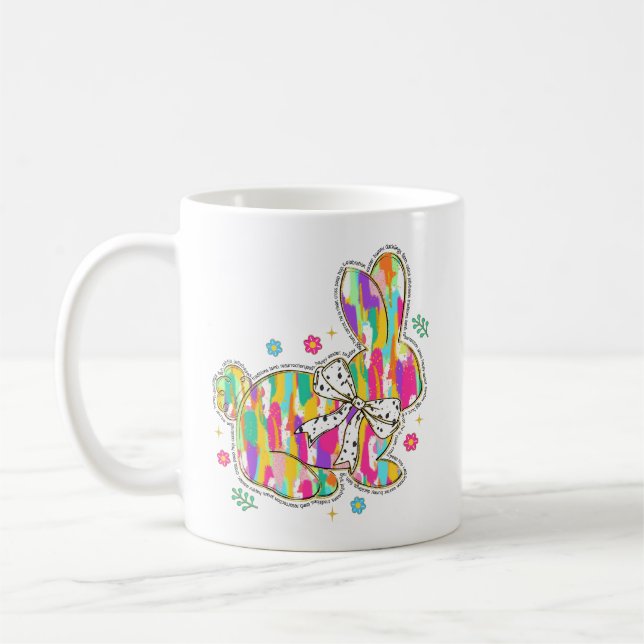 Glitter Påskhare Typografi Kaffemugg (Vänster)