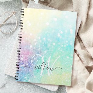 Glitter Pastel Bokeh Girly Colorful Mönster Anteckningsbok