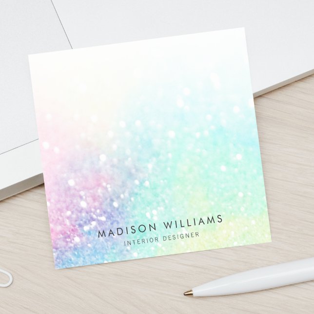 Glitter Pastel Bokeh Girly Colorful Mönster Post-it Block (Skapare uppladdad)