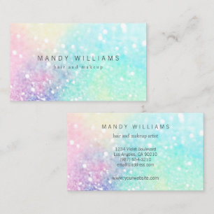 Glitter Pastel Bokeh Girly Colorful Mönster Visitkort