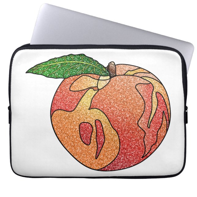 Glitter Peach Laptop Fodral (Framsidan)