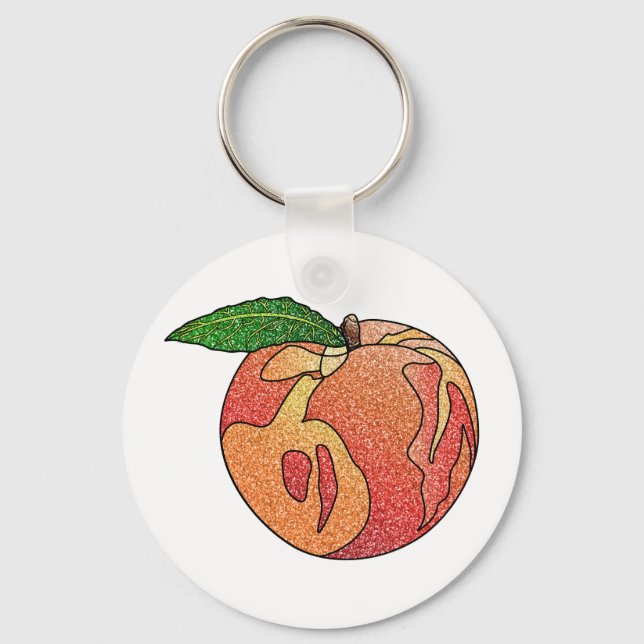 Glitter Peach Nyckelring (Framsida)