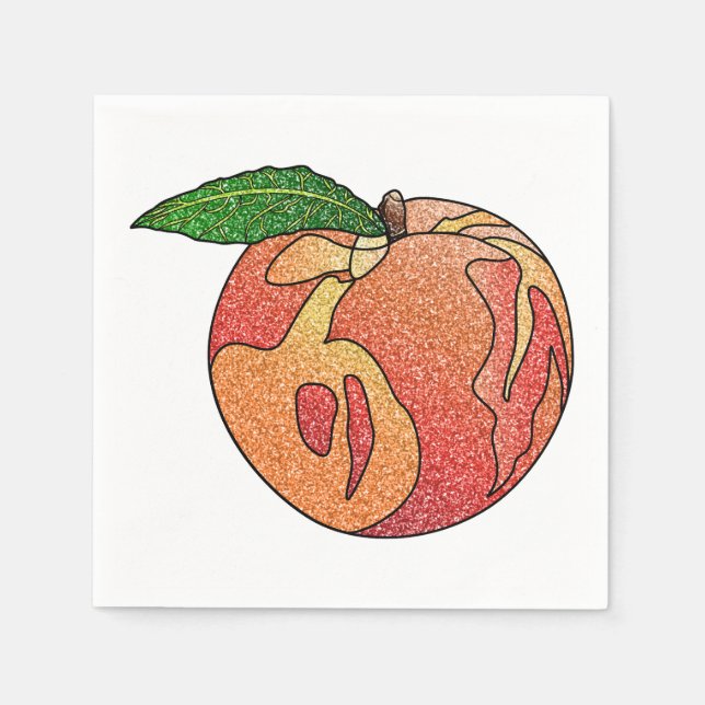 Glitter Peach Pappersservett (Framsidan)