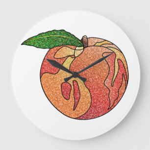 Glitter Peach Stor Klocka