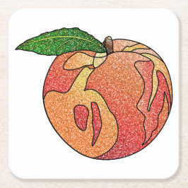 Glitter Peach Underlägg Papper Kvadrat