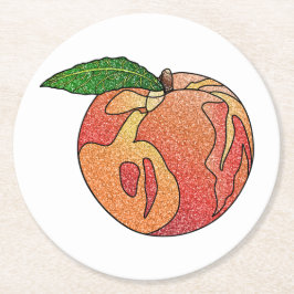 Glitter Peach Underlägg Papper Rund