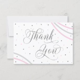 Glitter & Pearls Tack, Rosa, Faux Silver Tack Kort