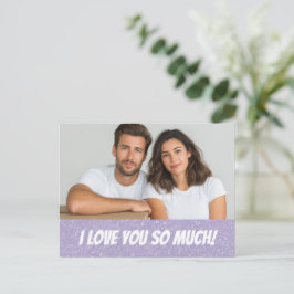 Glitter Personalized Couple Photo Valentine Card Vykort