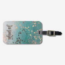 Glitter Personlig Guld Stars på Teal