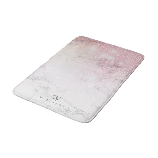 Glitter Personlig Marble Badrumsmatta (Vinklad)