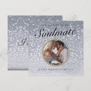 Glitter Photo Romantic Girlkompis-födelsedagskort Tack Kort
