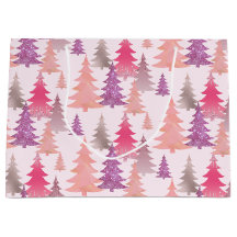 Glitter Pink Blush Christmas Tree Pattern