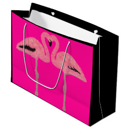 Glitter pink flamingo heart