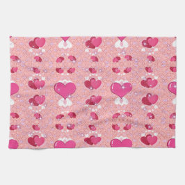 glitter pink heart vibrant romantic wallpaper kökshandduk