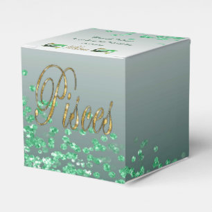 Glitter Pisces & Grönt Glitter födelsedag Presentaskar
