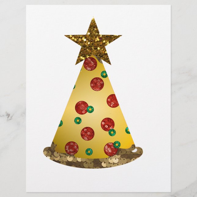 glitter pizza julgran brevhuvud (Framsida)