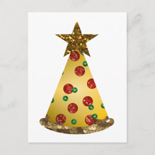 glitter pizza julgran helg vykort