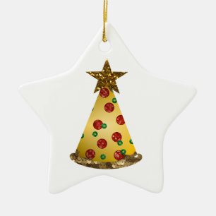 glitter pizza julgran julgransprydnad keramik