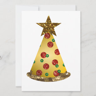 glitter pizza julgran julkort