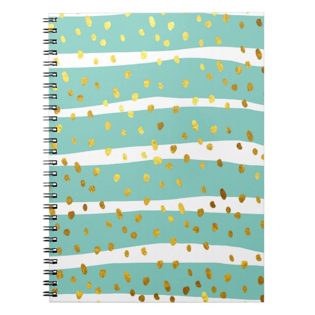 Glitter, polka dots och rand anteckningsbok (Framsidan)