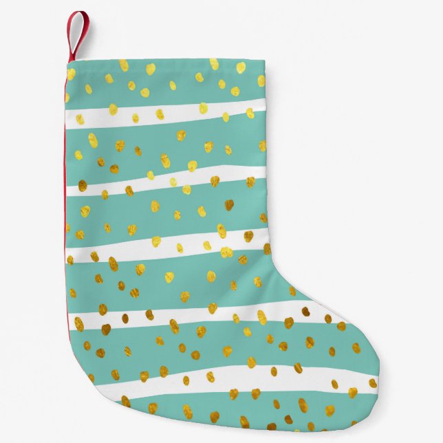 Glitter, polka dots och rand liten julstrumpa (Framsidan)