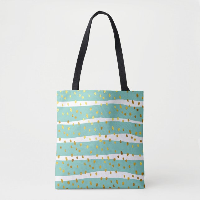 Glitter, polka dots och rand tygkasse (Framsida)