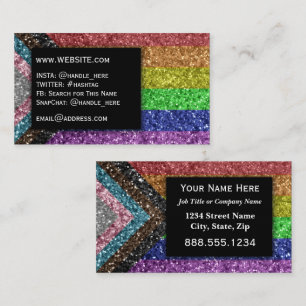 Glitter Preschool LGBT Gay pride Visitkort