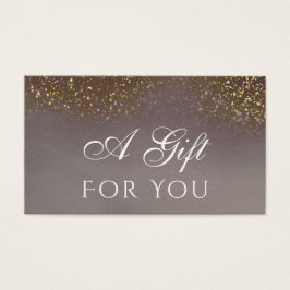 glitter-presentkort i flytande form visitkort