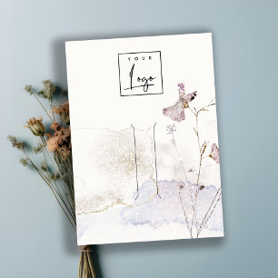 Glitter Pressade blommor Hairpin Logotyp Visning Visitkort