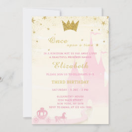 Glitter Princess Birthday-inbjudan Inbjudningar