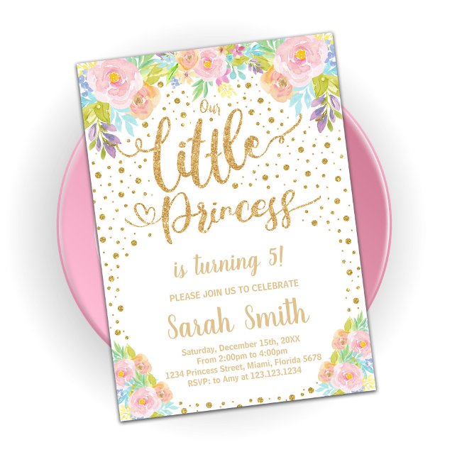 Glitter Princess Birthday-inbjudan Inbjudningar (Skapare uppladdad)