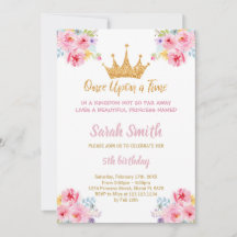Glitter Princess Birthday-inbjudan