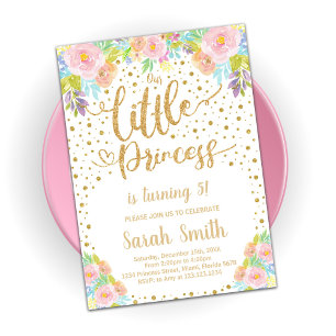 Glitter Princess Birthday-inbjudningar Inbjudningar