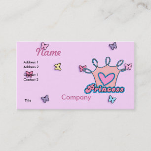 Glitter Princess Design Visitkort