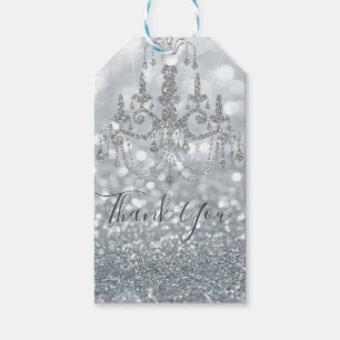 Glitter Prinsessa Silver Sparkle Glamour Presentetikett