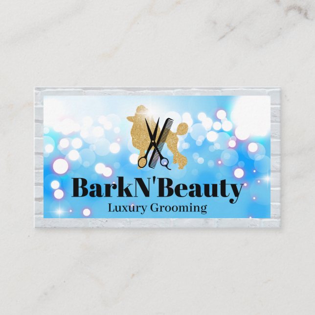 Glitter Pudel | Grooming Verktyg | Glöd Visitkort (Framsida)