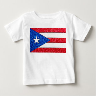 Glitter Puerto Rico flagga baby-skjorta Tee Shirt