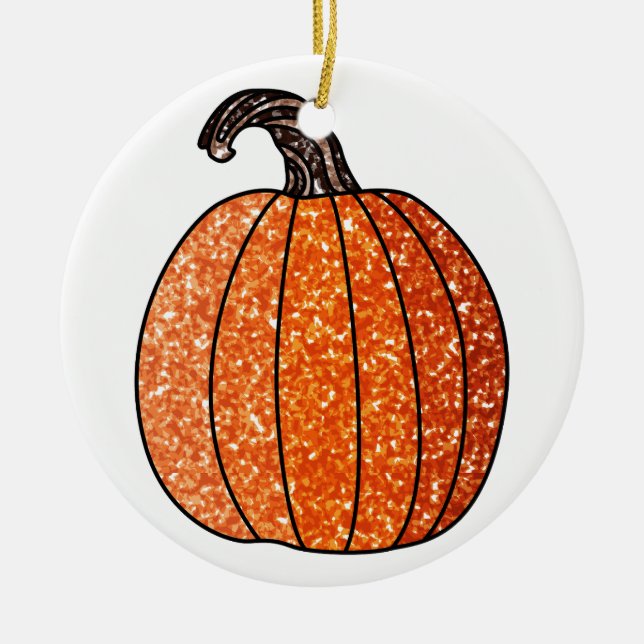 Glitter Pumpkin Julgransprydnad Keramik (Framsidan)