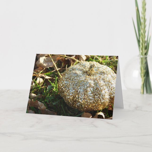 Glitter Pumpkin Kort (Framsida)