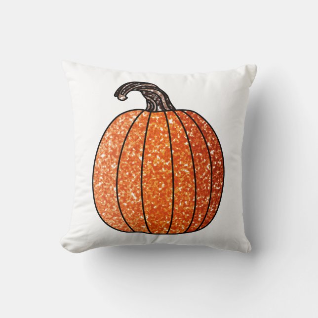 Glitter Pumpkin Kudde (Framsida)